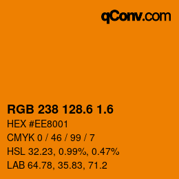 カラーコード: RGB 238 128.6 1.6 | qconv.com