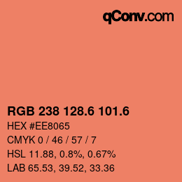 カラーコード: RGB 238 128.6 101.6 | qconv.com