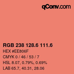 カラーコード: RGB 238 128.6 111.6 | qconv.com