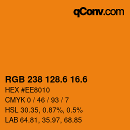 カラーコード: RGB 238 128.6 16.6 | qconv.com