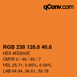 カラーコード: RGB 238 128.6 46.6 | qconv.com