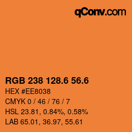 カラーコード: RGB 238 128.6 56.6 | qconv.com