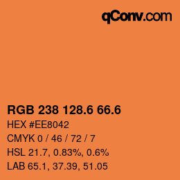 カラーコード: RGB 238 128.6 66.6 | qconv.com
