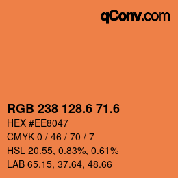 カラーコード: RGB 238 128.6 71.6 | qconv.com