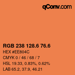 カラーコード: RGB 238 128.6 76.6 | qconv.com