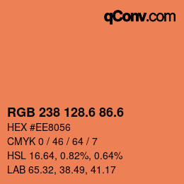 カラーコード: RGB 238 128.6 86.6 | qconv.com