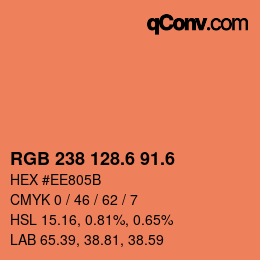 カラーコード: RGB 238 128.6 91.6 | qconv.com