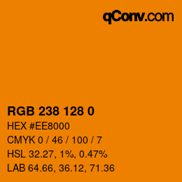 Color code: RGB 238 128 0 | qconv.com