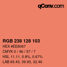 カラーコード: RGB 238 128 103 | qconv.com