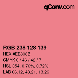 Color code: RGB 238 128 139 | qconv.com