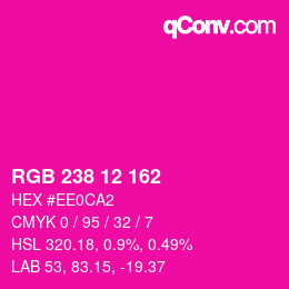 Color code: RGB 238 12 162 | qconv.com