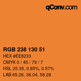 Código de color: RGB 238 130 51 | qconv.com