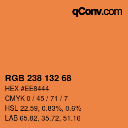 颜色代码: RGB 238 132 68 | qconv.com