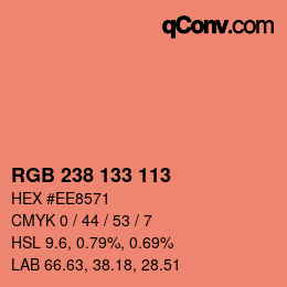 Color code: RGB 238 133 113 | qconv.com