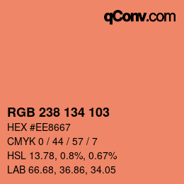 Color code: RGB 238 134 103 | qconv.com