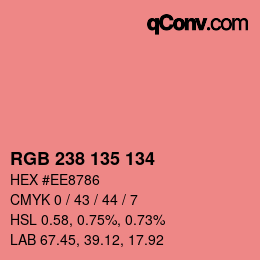 Color code: RGB 238 135 134 | qconv.com