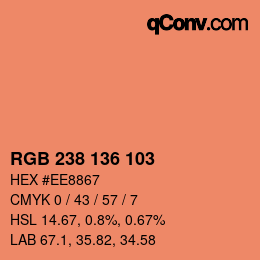 Color code: RGB 238 136 103 | qconv.com