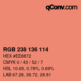 Color code: RGB 238 136 114 | qconv.com