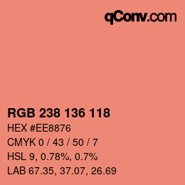 Farbcode: RGB 238 136 118 | qconv.com
