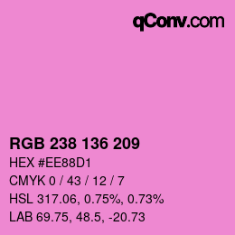 Color code: RGB 238 136 209 | qconv.com