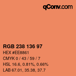 Color code: RGB 238 136 97 | qconv.com