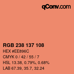 Color code: RGB 238 137 108 | qconv.com
