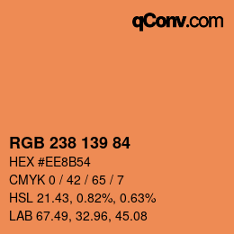 Color code: RGB 238 139 84 | qconv.com