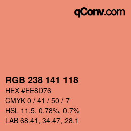 Color code: RGB 238 141 118 | qconv.com