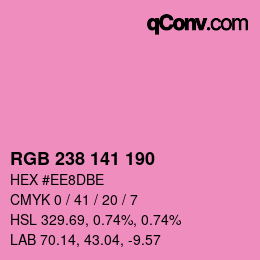 Code couleur: RGB 238 141 190 | qconv.com