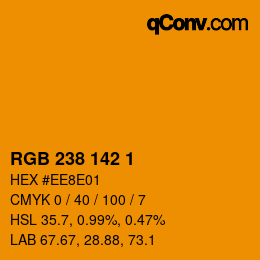 Color code: RGB 238 142 1 | qconv.com