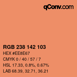 Color code: RGB 238 142 103 | qconv.com