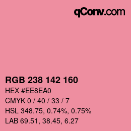 Color code: RGB 238 142 160 | qconv.com