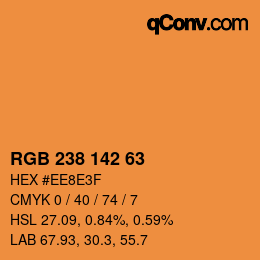 颜色代码: RGB 238 142 63 | qconv.com