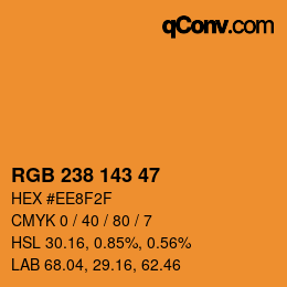 Color code: RGB 238 143 47 | qconv.com