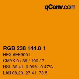 カラーコード: RGB 238 144.8 1 | qconv.com