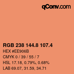 カラーコード: RGB 238 144.8 107.4 | qconv.com