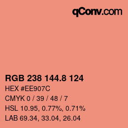 Color code: RGB 238 144.8 124 | qconv.com