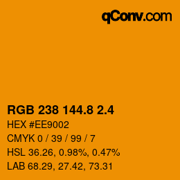 カラーコード: RGB 238 144.8 2.4 | qconv.com