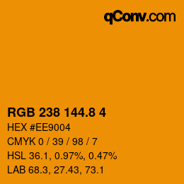 Color code: RGB 238 144.8 4 | qconv.com