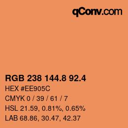 カラーコード: RGB 238 144.8 92.4 | qconv.com