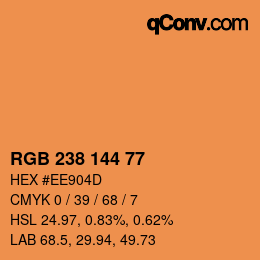 カラーコード: RGB 238 144 77 | qconv.com