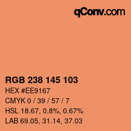 Color code: RGB 238 145 103 | qconv.com