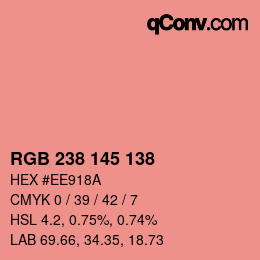 Color code: RGB 238 145 138 | qconv.com