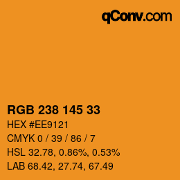Color code: RGB 238 145 33 | qconv.com