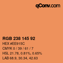 Code couleur: RGB 238 145 92 | qconv.com