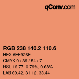 カラーコード: RGB 238 146.2 110.6 | qconv.com