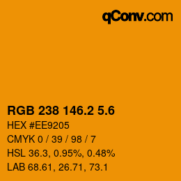 カラーコード: RGB 238 146.2 5.6 | qconv.com