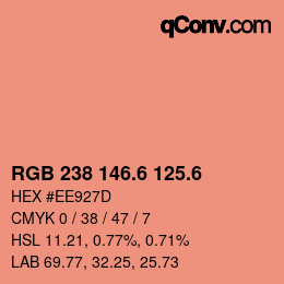 カラーコード: RGB 238 146.6 125.6 | qconv.com
