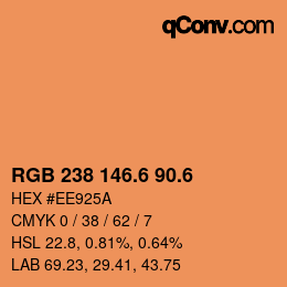 カラーコード: RGB 238 146.6 90.6 | qconv.com