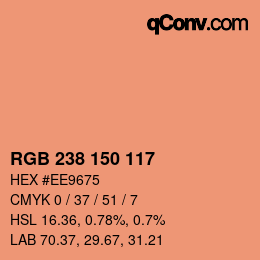 Color code: RGB 238 150 117 | qconv.com